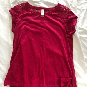 Pink Crochet Knit Tee Size XL